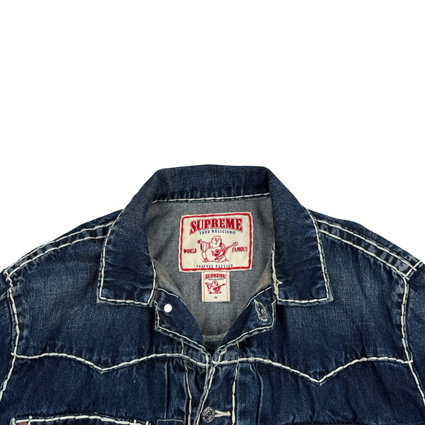 Supreme X True Religion Blue Contrast Stitch Denim Jacket - Medium