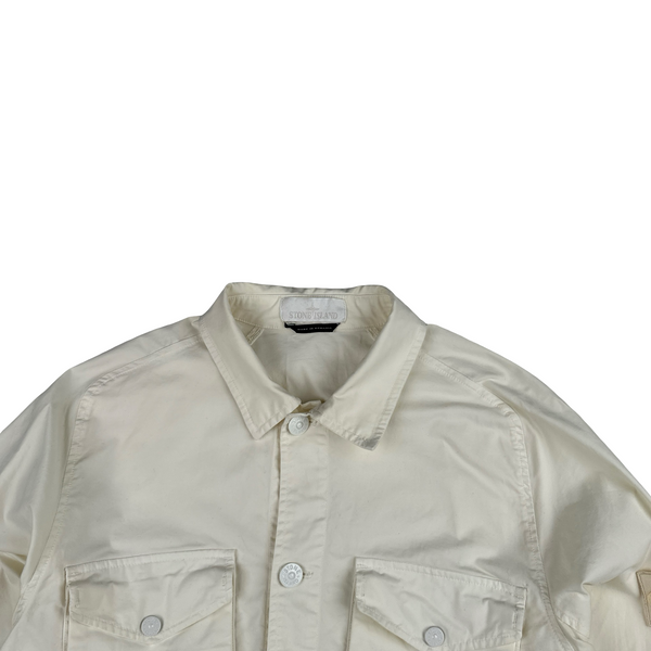 Stone Island 2020 White Thick Cotton Ghost Piece Overshirt - Large