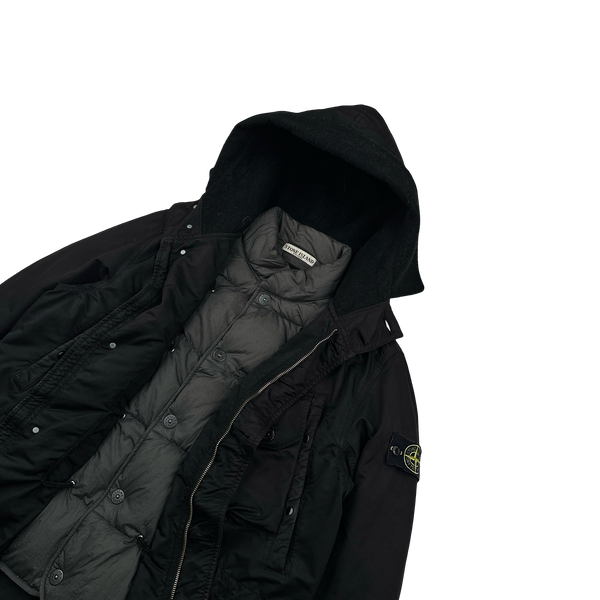 Stone Island 2010 Black David TC Down Lined Parka Jacket - Large