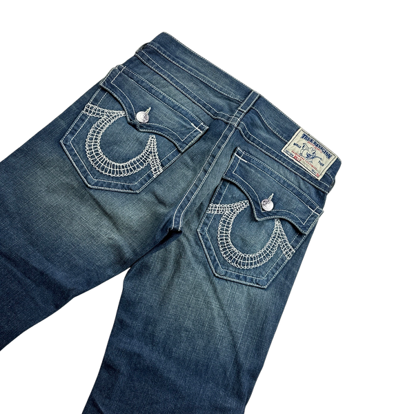 True Religion Billy Contrast Stitch Embroidered Pocket Denim Jeans - 33"