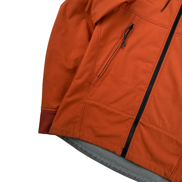 CP Company Burnt Orange Fleece Lined Goggle Soft Shell Jacket - Medium