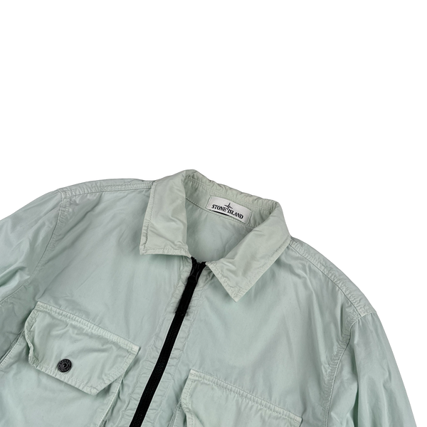 Stone Island 2021 Ice Blue Aqua Cotton Overshirt - Large