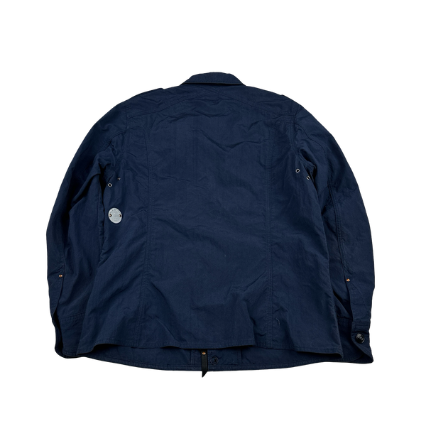 Ma Strum Navy Multipocket Buttoned Overshirt - Small
