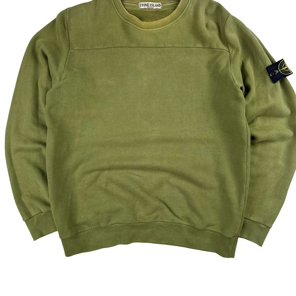 Stone Island 2010 Sage Green Sun Faded Crewneck Cotton Jumper - Large