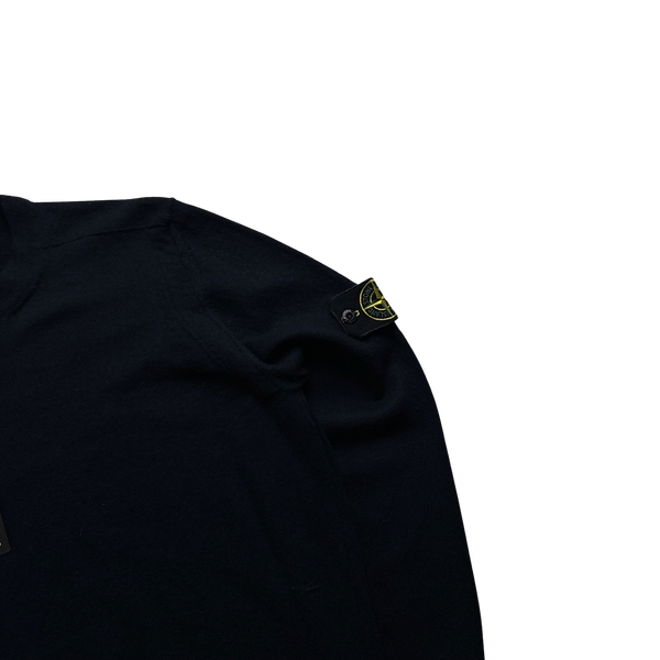 Stone Island 2020 Navy Merino Wool Crewneck Jumper - XL