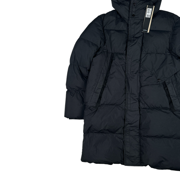 Stone Island 2023 Black Garment Dyed Crinkle Reps Down Puffer - Small