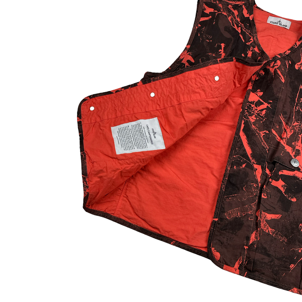 Stone Island Red Scan Camo Ripstop Gilet - Large