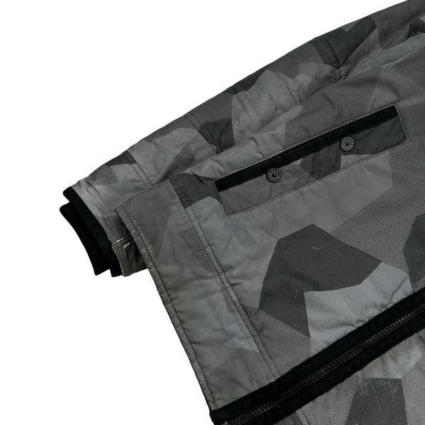 Stone Island 2012 Silver Fleece Lined 30th Anni Camo Reflective Jacket - Small