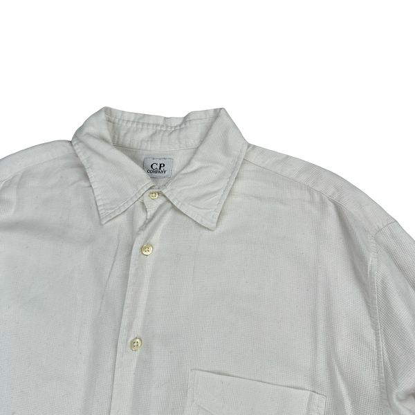 CP Company 1999 White Lino Flax Buttoned Shirt - Medium