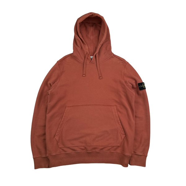 Stone Island Terracotta Cotton Pullover Hoodie - XL