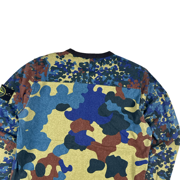 Stone Island 2013 Blue Camo Longsleeve Crewneck - XXL