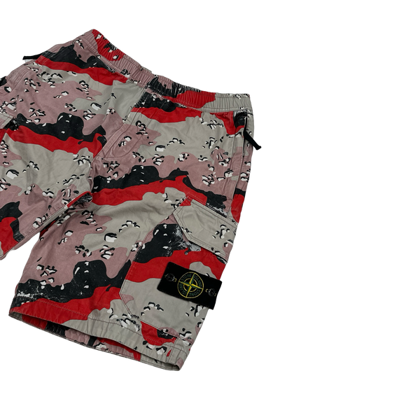 Stone Island 2020 3C+PU Desert Camo Cargo Shorts - 31"