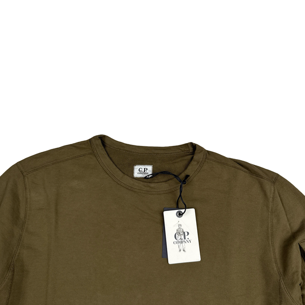 CP Company 00s Khaki Lens View Cotton Crewneck Lens Viewer - Large
