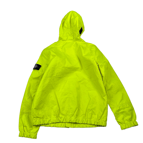 Stone Island 2016 Rare Neon Featherweight Leather Jacket - Medium