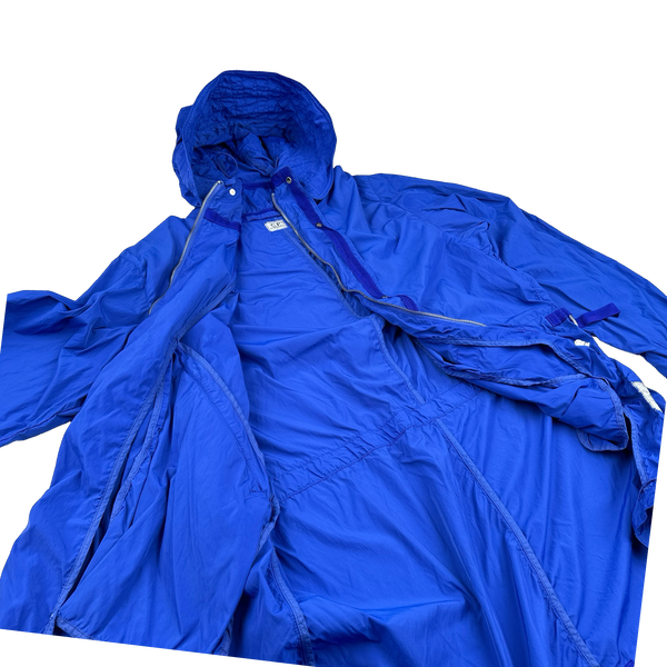 CP Company Blue Fishtail Nylon Parka Jacket - Large
