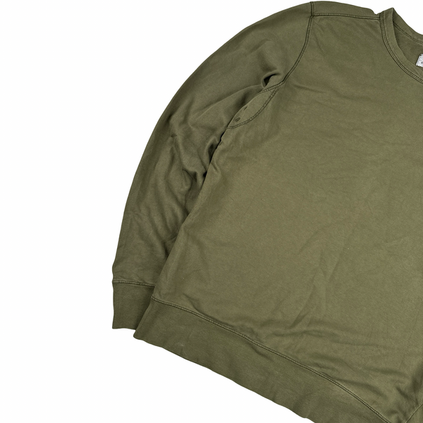 CP Company Khaki Cotton Lens View Crewneck Jumper - Large