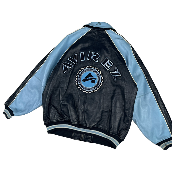 Avirex Classic Leather Spell out Bomber Jacket - XXL