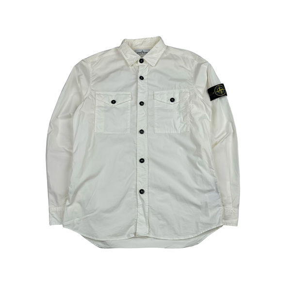 Stone Island 2017 White Cotton Buttoned Shirt - Large