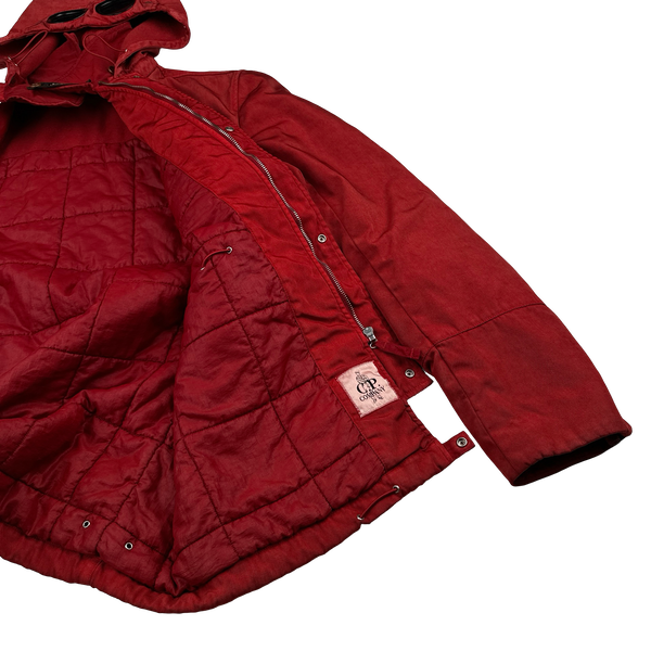 CP Company Red Frosted Quilted Goggle Jacket - XL