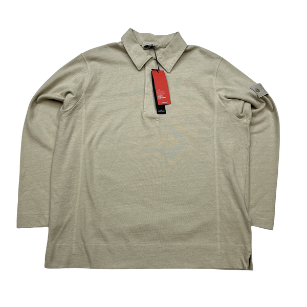 Stone Island 2023 Beige Ghost Long Sleeve Polo Jumper - XL