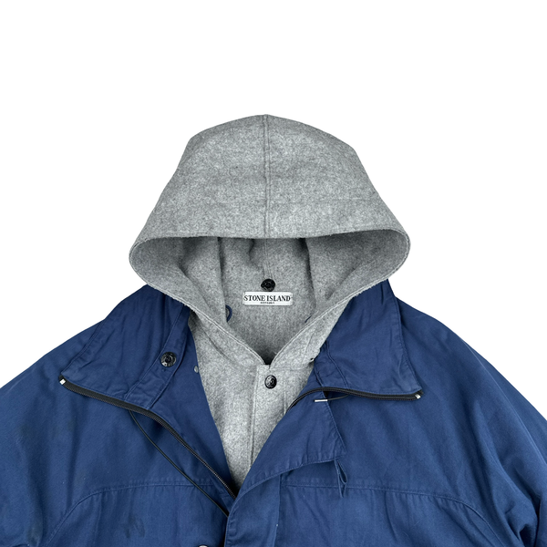 Stone Island 2005 Blue Raso Gommato Dutch Rope Liner Jacket - XL