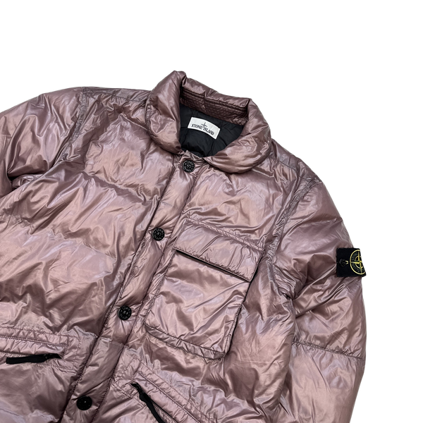 Stone Island Pink Pertex Quantum Y Down Puffer Jacket - Large