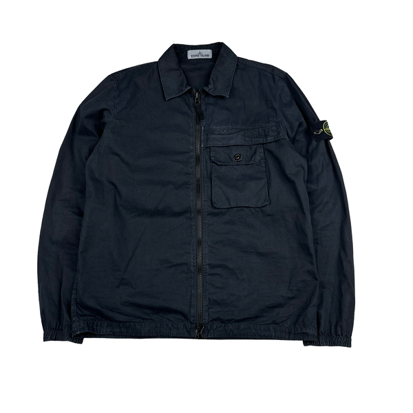 Stone Island 2020 Black Zipped Cotton Overshirt - Medium