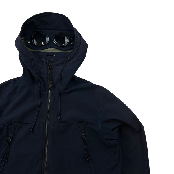 CP Company Navy Blue Soft Shell Goggle Jacket - Medium