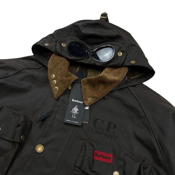 CP Company x Barbour Brown Multi Pocket 500 Mille Waxed Jacket - Large, XL & XXL