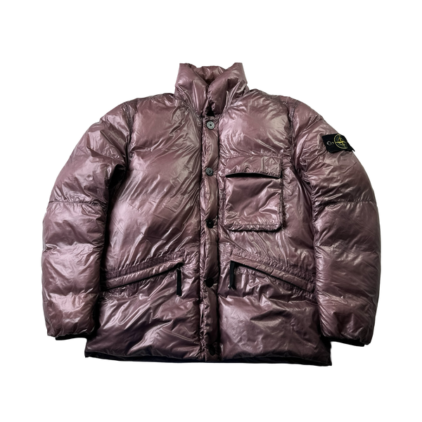 Stone Island Pink Pertex Quantum Y Down Puffer Jacket - Large