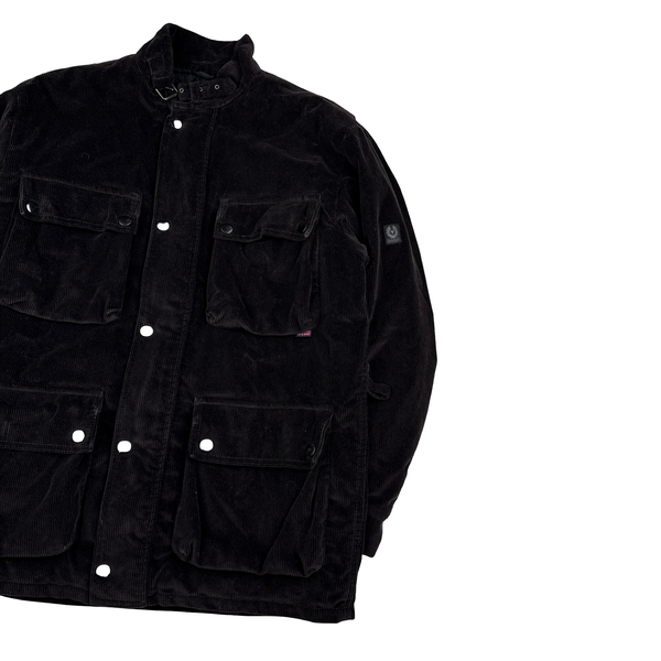 Belstaff Brown Trailmaster Multi Pocket Field Corduroy Zipped Heavyweight Jacket - Large