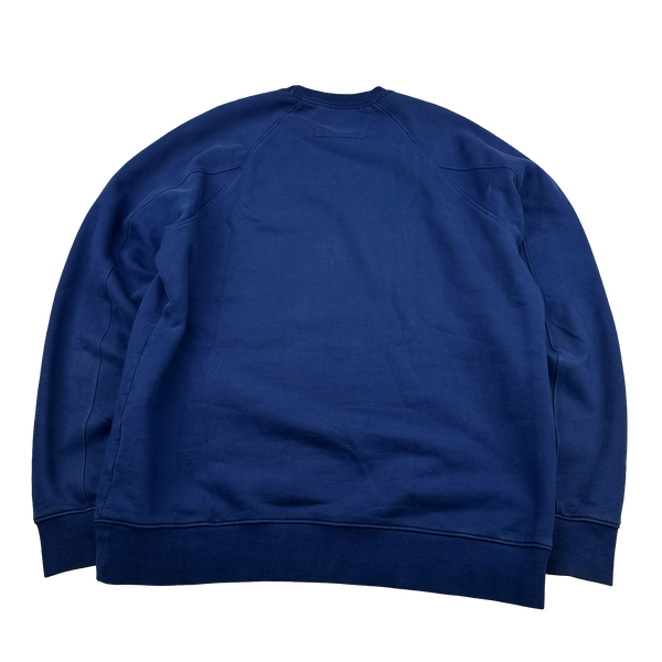 CP Company Blue Cotton Crewneck Patch Jumper - XL
