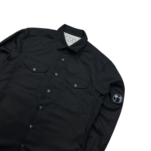 CP Company Black Button Up Overshirt - Medium
