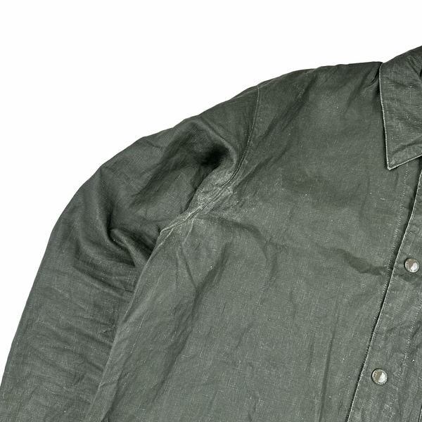 CP Company Khaki Plated Linen Lens Viewer Jacket - 3XL