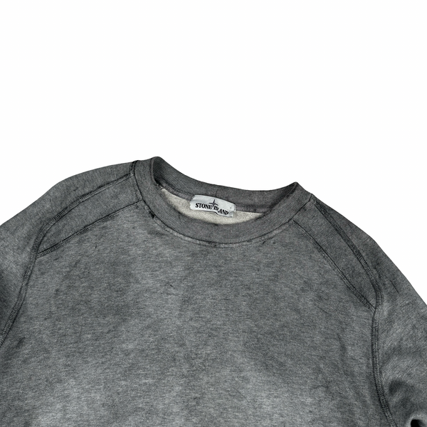 Stone Island Grey Dust Treatment Grey Cotton Sweatshirt - Large