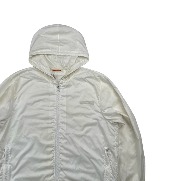 Prada White Nylon Ripstop Lightweight Jacket - XL