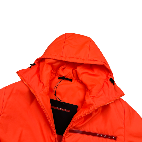 Prada Linea Linea Rossa 2018 Corallo Fluo Spellout Jacket - Medium