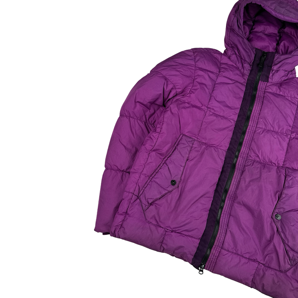 Stone Island 2018 Fuchia Down Filled Crinkle Puffer Jacket - Medium
