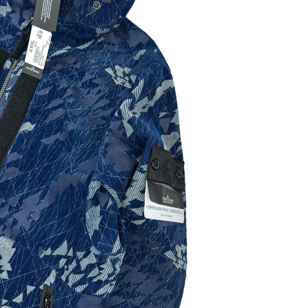 Stone Island Shadow Project Corrosion Print Corduroy Hooded Jacket - Large