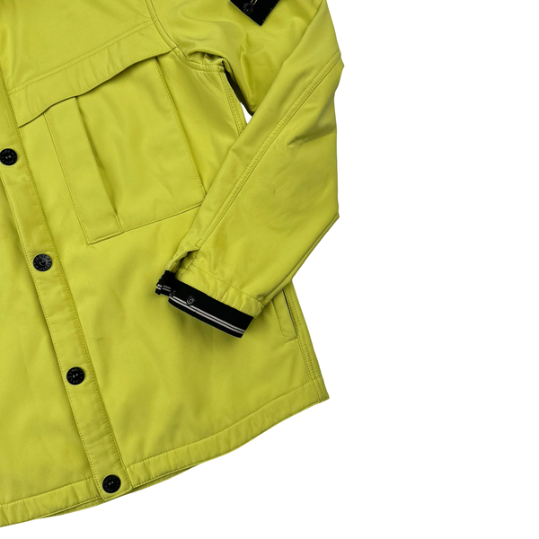 Stone Island Yellow Fleece Lined Soft Shell Jacket - Large