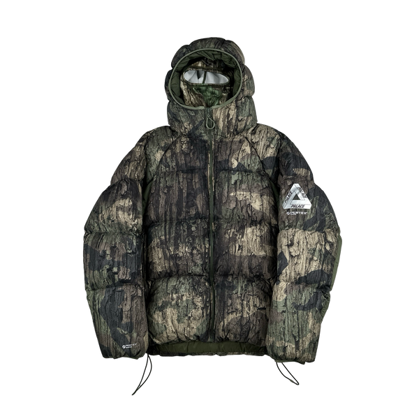 Palace 2024 Real Tree Camo Matte Pertex Down Filled Balaclava Puffer Jacket - Medium