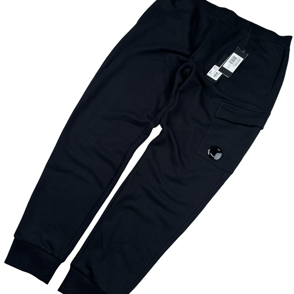 CP Company Black Cotton Lens Viewer Joggers - XL