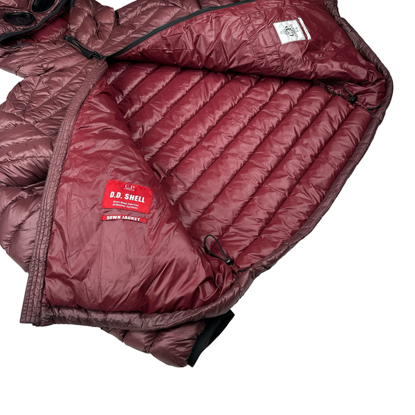 CP Company Burgundy Down Filled DD Shell Goggle Puffer Jacket - 3XL