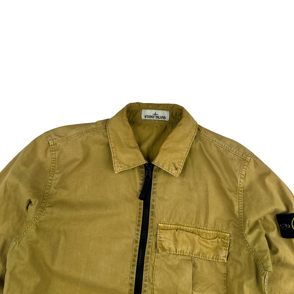 Stone Island 2019 Yellow Brushed Cotton Overshirt - Small