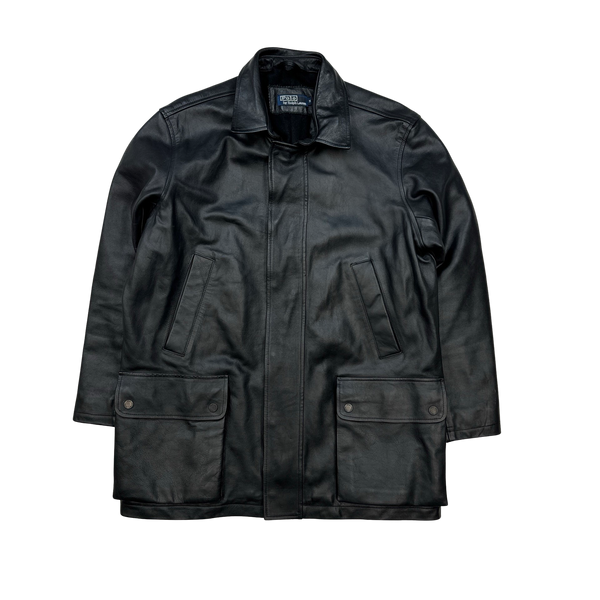 Ralph Lauren Wool Lined Heavyweight Leather Jacket - Medium