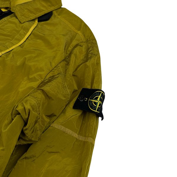 Stone Island 2018 Yellow Shimmer Nylon Metal Overshirt - Large