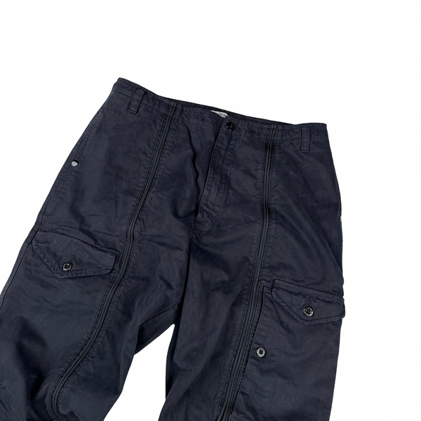 Stone Island 2004 Navy Spellout Cargo Trousers - Medium