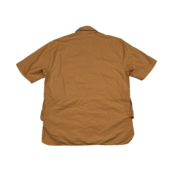 CP Company Orange Popeline Short Sleeve Spellout Shirt - Large - XL