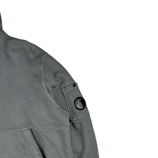 CP Company Grey Cotton Lens Viewer Hoodie - Medium