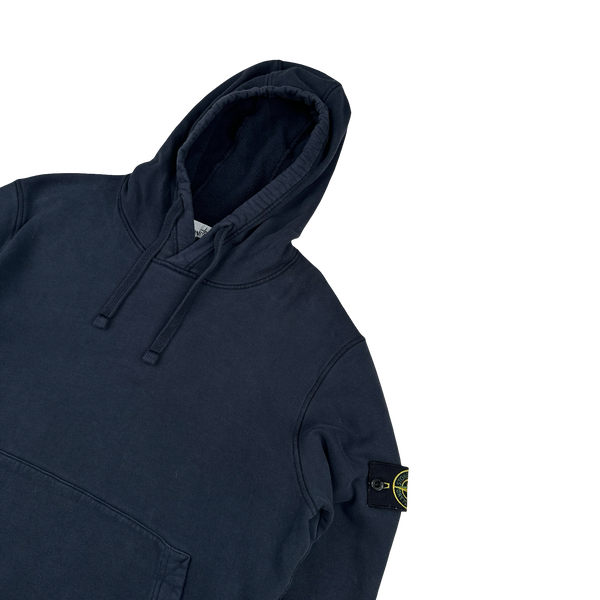 Stone Island 2020 Navy Cotton Pullover Hoodie - Large